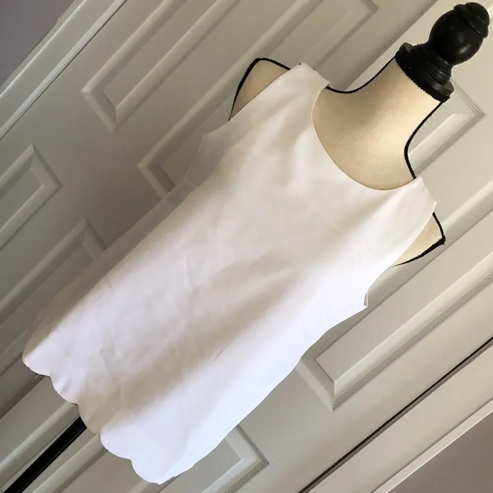 J. Crew Scalloped-hem top with overlapped back